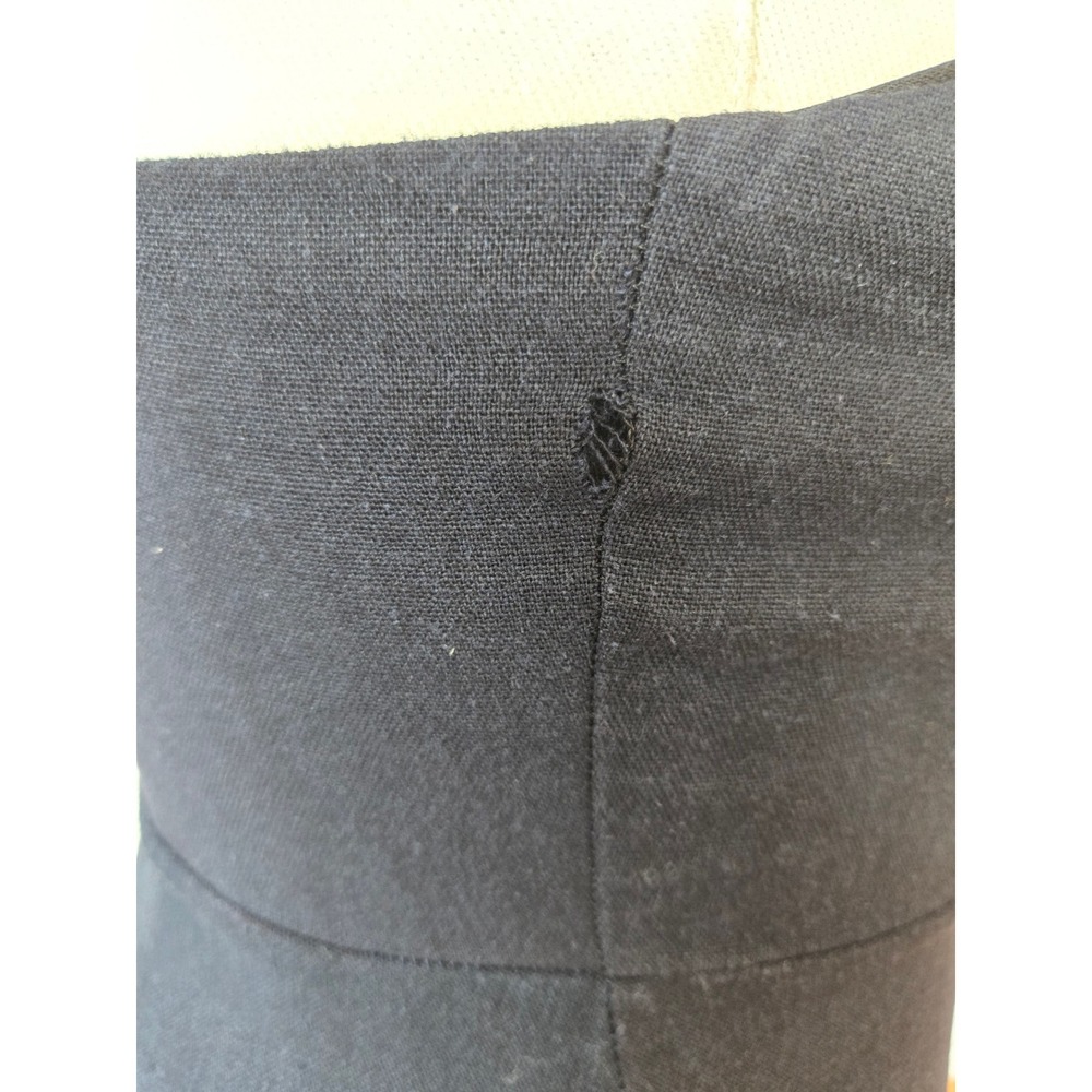 Yessica Navy Blue Linen Blend Button Front Midi Dress M Coastal Chic Minimalist - Picture 5 of 10